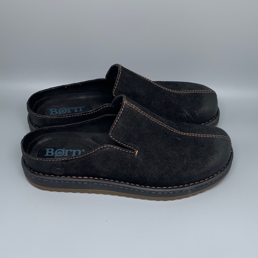 Born Black Suede Slip-On Loafers